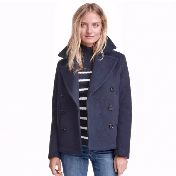 最終値下げ！PEA COAT ネイビー H&M | Jackets & Coats | Nwt Hm Navy Wool Peacoat Sz2 | Poshmark